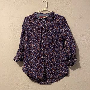 Floral button down shirt, size medium
